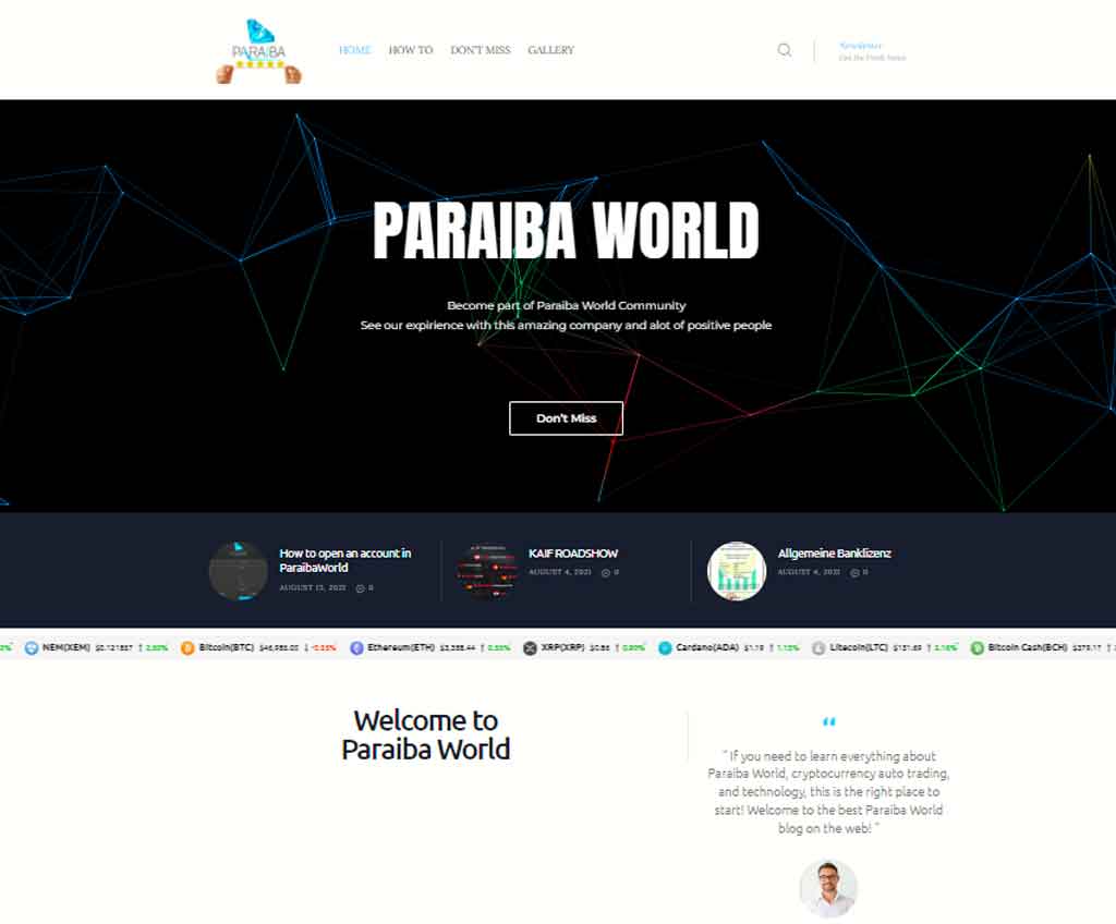 Página web de Paraiba World