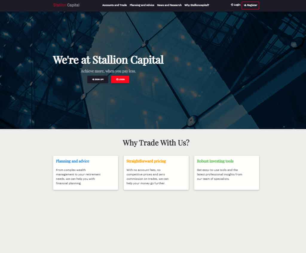 Página web de Stallion Capital