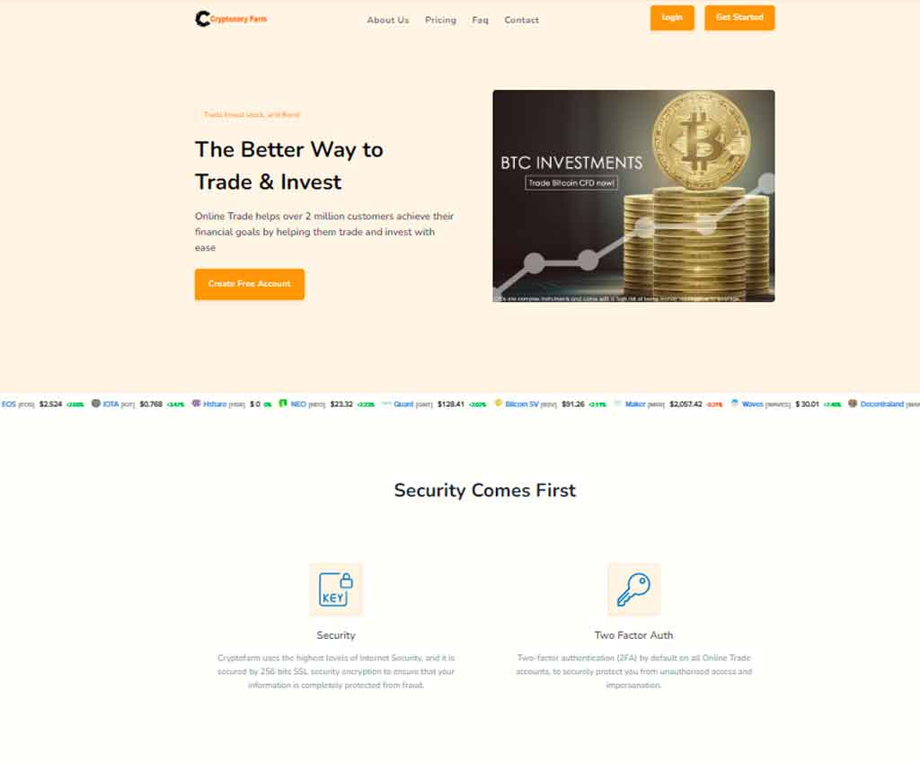 Página web de Cryptofarm