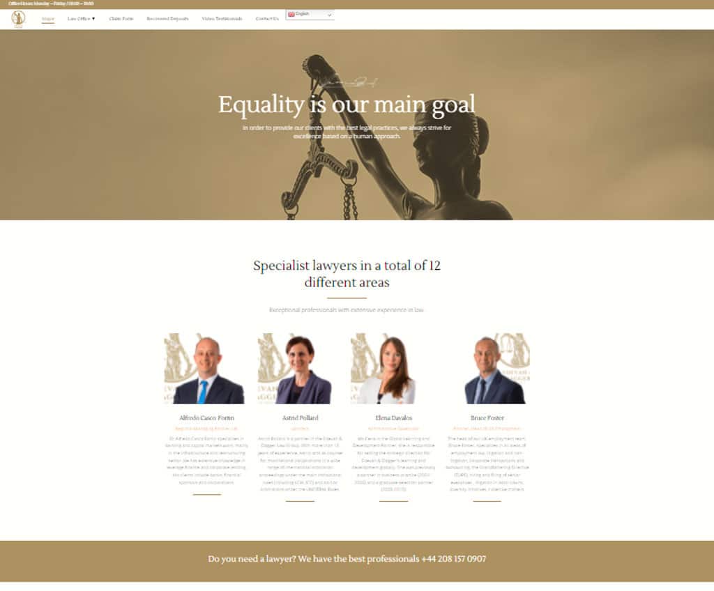 Página web de Edevan & Dagger Law Group