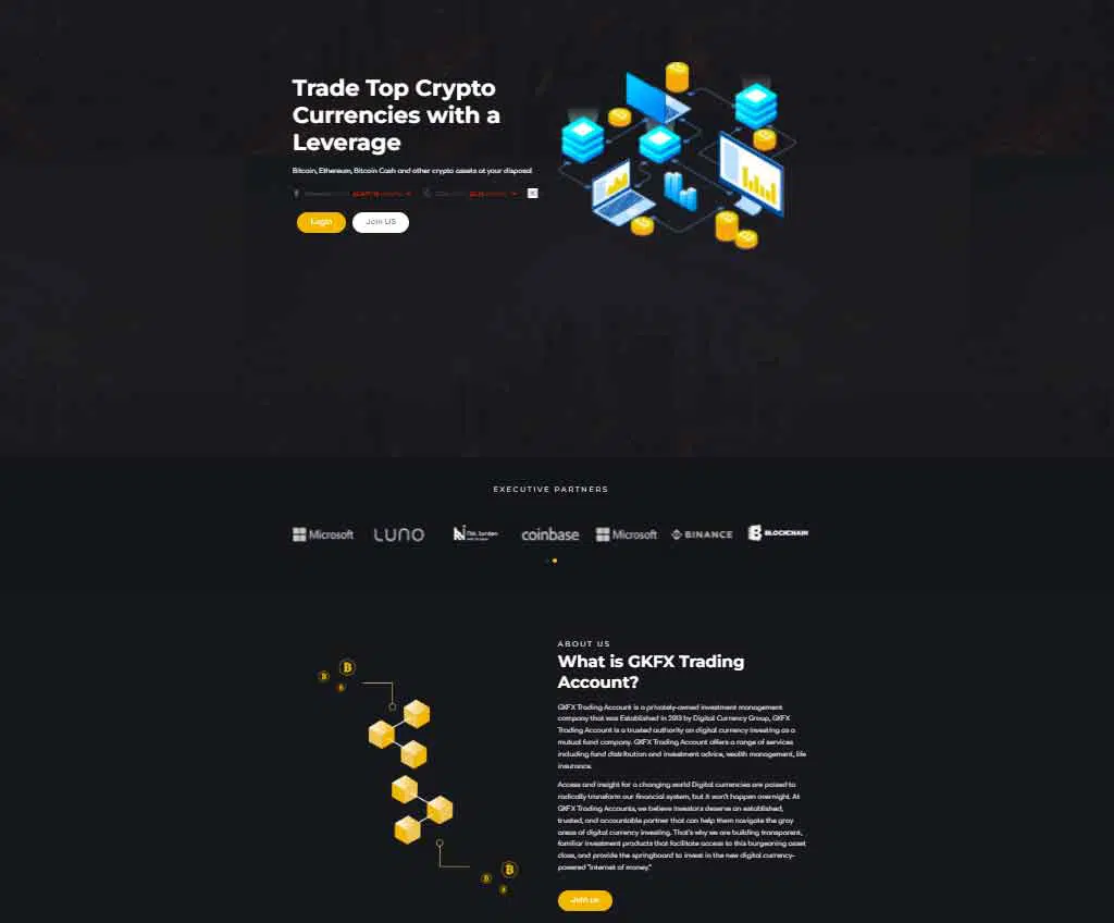 Página web de GKFX Trading Account