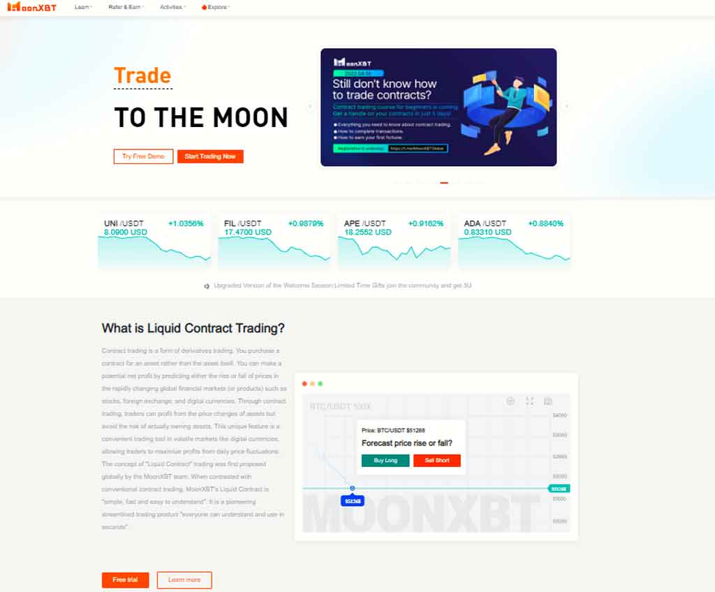 Página web de MoonXBT