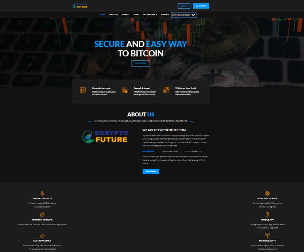 Página web de ECRYPTOFUTURE.COM